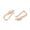 Brass Micro Pave Rectangle Cubic Zirconia Earring Hooks KK-U008-13G-2