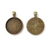 Tibetan Style Alloy Pendant Cabochon Settings X-TIBEP-Q045-048AB-NR-2