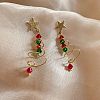 Alloy Dangle Stud Earrings EJEW-H173-03G-1