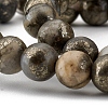 Natural Pyrite Beads Strands X-G-G839-01-6mm-3