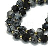 Natural Snowflake Obsidian Beads Strands G-I376-A04-01-3