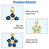 10Pcs Brass Clear Cubic Zirconia Pendants ZIRC-HS0001-19-4