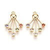 Brass Micro Pave Cubic Zirconia Pendants KK-N262-107A-G-1