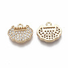 Brass Micro Pave Clear Cubic Zirconia Charms KK-R134-029-NF-2