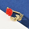 Flower Resin Cuff Rings RJEW-P155-01B-G-3