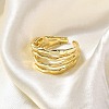 Rack Plating Brass Cuff Finger Rings for Women RJEW-M028-23G-5