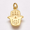 Brass Micro Pave Cubic Zirconia Pendants X-ZIRC-G099-39G-2