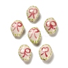 Flower Theme Printed Handmade Porcelain Beads LS-LAMP-D303-06A-02-1
