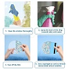 16Pcs 4 Styles Waterproof Plastic Colored Laser Stained Window Film Static Stickers DIY-WH0314-143-3