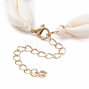 Natural Cowrie Shell Braided Beaded Anklet for Women AJEW-AN00487-6