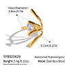 Irregular 304 Stainless Steel Pave Clear Cubic Zirconia Cuff Open Rings for Women MO3705-7-1