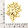 Brass Pave Clear Cubic Zirconia Side Charms KK-P243-05G-3
