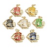 Brass Enamel Fish Pendants KK-I377-05G-B-1