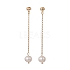 Natural Pearl Dangle Stud Earrings EJEW-JE05221-01-1