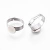 Adjustable 304 Stainless Steel Finger Rings Components STAS-F149-21P-B-2