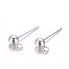 Round 925 Sterling Silver Ear Stud Findings STER-M108-03-2