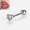 316L Surgical Stainless Steel Micro Pave Clear Cubic Zirconia Tongue Rings FS-WG6EDE0-01-2