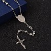 Non-Tarnish Crucifix Cross Stainless Steel Rosary Bead Necklaces LS-NJEW-O096-27-2