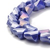 Electroplated Glass Beads Strands GLAA-G092-A-06-2