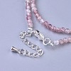 Natural Strawberry Quartz Beaded Necklaces NJEW-K114-A-A14-3