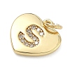 Brass Micro Pave Clear Cubic Zirconia Pendants KK-D229-01G-19-2