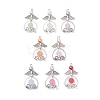 Glass Pearl Bead Angel Pendants PALLOY-JF02054-1