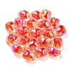 Two Tone UV Plating Transparent Acrylic European Beads OACR-F004-06C-3