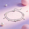 Brass Pave Clear Cubic Zirconia Star Tassel 2-Strand Bracelets for Women WG8024F-01-2