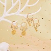 Sun Brass Dangle Huggie Hoop Earrings EJEW-SW00001-04-5