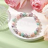 8mm Round Polished Shell Pearl Beaded Stretch Kids Bracelets for Girls BJEW-JB10878-02-2