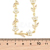 Brass Pave Cubic Zirconia Flower Link Chain Necklaces KK-CBA4547-18G-10-4