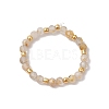 Natural Gold Rutilated Quartz Beaded Stretch Rings for Women RJEW-JR00868-11-2