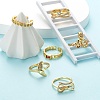 6Pcs 6 Styles Adjustable Brass Micro Pave Clear Cubic Zirconia Cuff Rings RJEW-LS0001-21G-5
