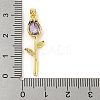 Rose Flower for Valentine's Day Real 18K Gold Plated Rack Plating Brass Micro Pave Cubic Zirconia Pendants KK-R153-01A-G-3