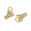 Real 18K Gold Plated Brass Micro Pave Clear Cubic Zirconia Charms KK-E068-VB452-Y-3