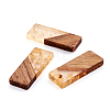Transparent Resin & Walnut Wood Pendants RESI-TAG0001-03-13