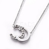 304 Stainless Steel Initial Pendant Necklaces NJEW-P240-05-2