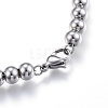 304 Stainless Steel Ball Chain Bracelets STAS-J023-09P-3