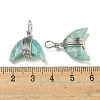 Natural Flower Amazonite Copper Wire Wrapped Pendants G-B079-01P-05-3