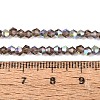 AB Color Plated Transparent Glass Beads Strands GLAA-G127-01T-2