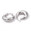 304 Stainless Steel Crescent Moon Hoop Earrings for Women EJEW-G298-08P-2