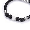 Men's Braided Leather Cord Bracelets BJEW-JB04253-02-2