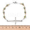201 Stainless Steel Link Chain Bracelets BJEW-A032-01GP-01-3