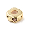 Valentine's Day Brass Micro Pave Clear Cubic Zirconia Beads KK-K361-06G-2