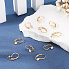 10Pcs Flat Round Brass Glass Leverback Earring Findings KK-TADJ0001-18-5