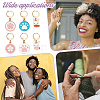 Alloy Enamel Sakura/Paw Print/Rabbit Pendant Locking Stitch Markers HJEW-PH01893-6