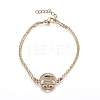 Brass Micro Pave Clear Cubic Zirconia Link Bracelets BJEW-Z003-05G-1