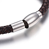 Leather Braided Cord Bracelets BJEW-E352-25P-3