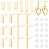 40Pcs 2 Styles Brass Stud Earrings Findings EJEW-BBC0002-30-1