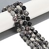 Natural Black Netstone Beads Strands G-O201B-143G-1